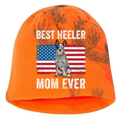 Blue Heeler Mom Australian Cattle Dog Lover American Flag Funny Gift Kati - Camo Knit Beanie