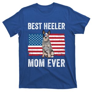 Blue Heeler Mom Australian Cattle Dog Lover American Flag Funny Gift T-Shirt