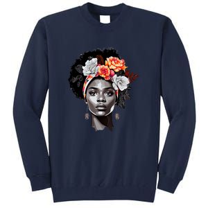 Black History Month Girl African Woman Afro America Tall Sweatshirt