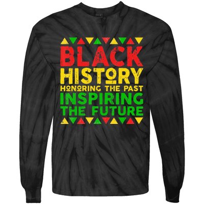 Black History Month Honoring Past Inspiring Future Tie-Dye Long Sleeve Shirt