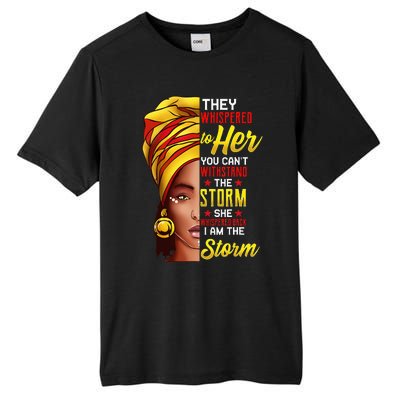 Black History Month African Woman Afro I Am The Storm Tall Fusion ChromaSoft Performance T-Shirt