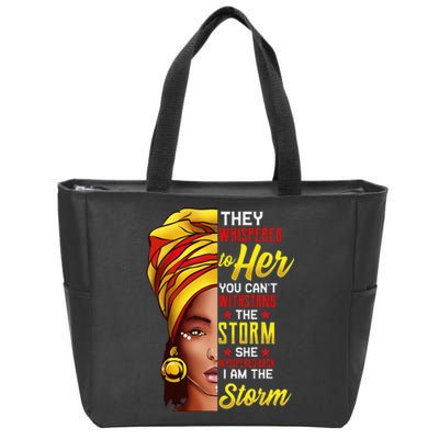 Black History Month African Woman Afro I Am The Storm Zip Tote Bag