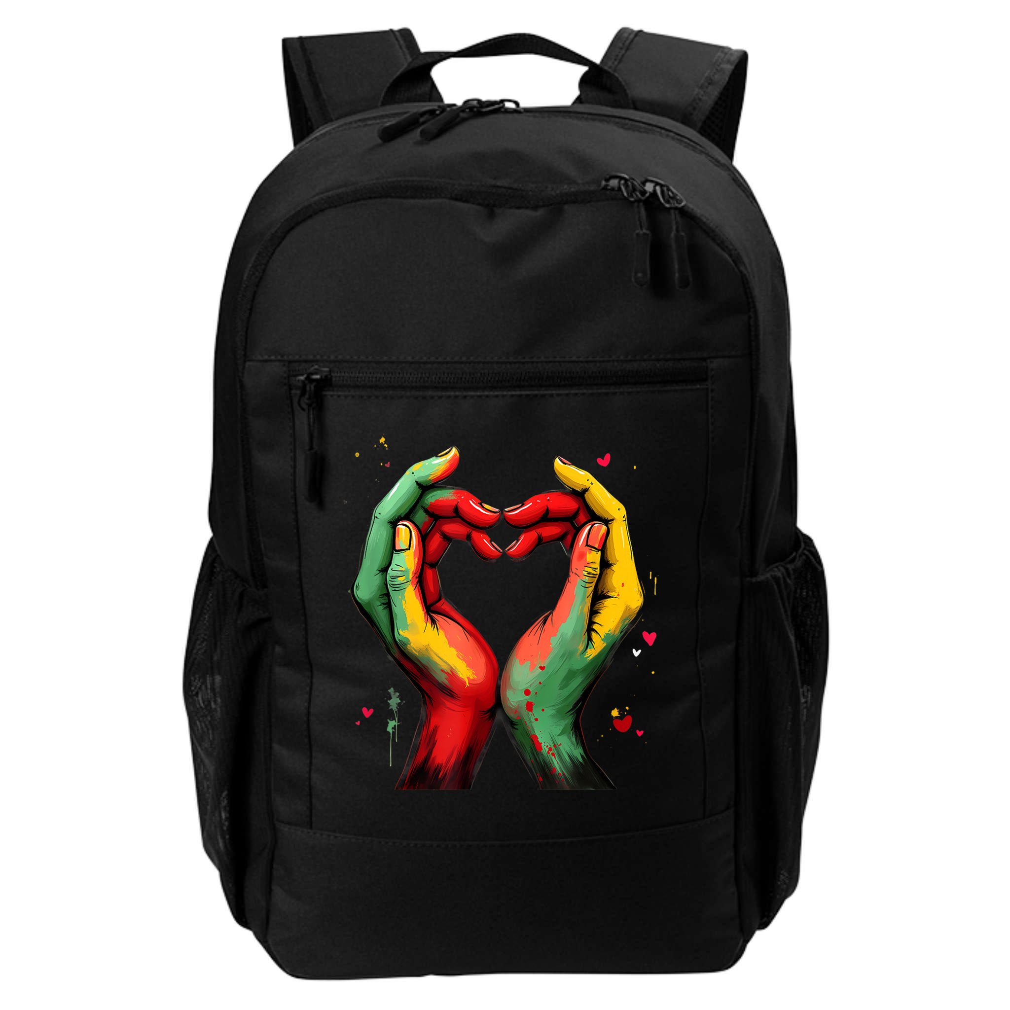 Black History Month Heart African American Black Red Green Backpack