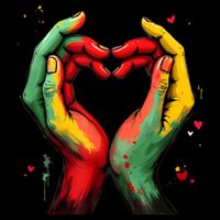 Black History Month Heart African American Black Red Green Backpack
