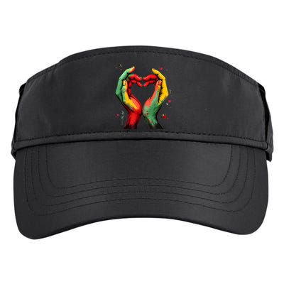 Black History Month Heart African American Black Red Green Adult Drive Performance Visor