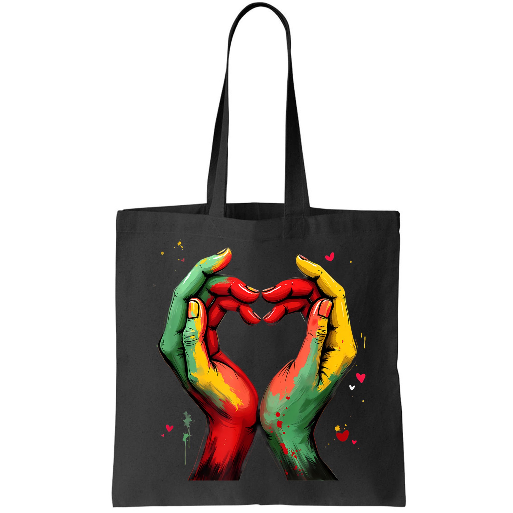 Black History Month Heart African American Black Red Green Bag