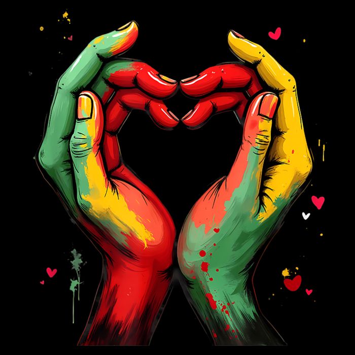 Black History Month Heart African American Black Red Green Bag