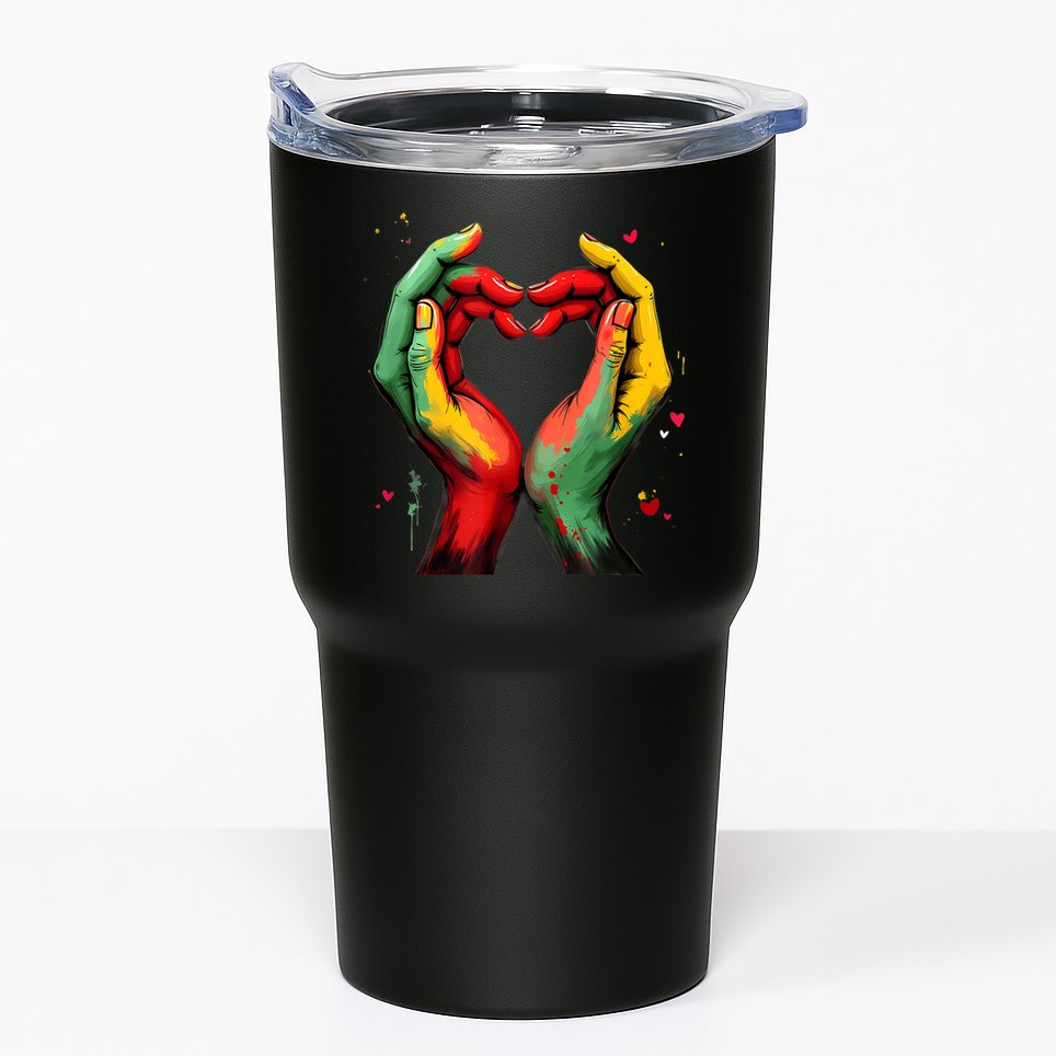 Black History Month Heart African American Black Red Green Tumbler