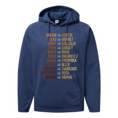 Black History Month Dream Like Martin African Leader Performance Fleece Hoodie