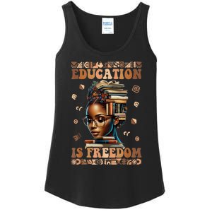 Black History Month Education Is Freedom Teacher Ladies Essential Tank