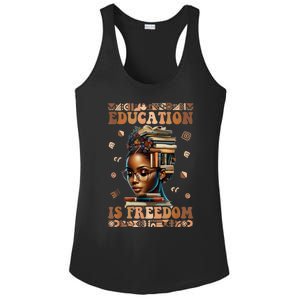 Black History Month Education Is Freedom Teacher Ladies PosiCharge Competitor Racerback Tank