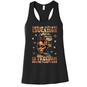 Black History Month Education Is Freedom Teacher Women's Racerback Tank