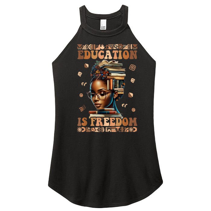 Black History Month Education Is Freedom Teacher Women's Perfect Tri Rocker Tank