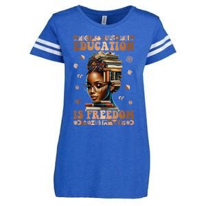 Black History Month Education Is Freedom Teacher Enza Ladies Jersey Football T-Shirt