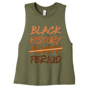 Black History Month Period Melanin African American Proud Women's Racerback Cropped Tank