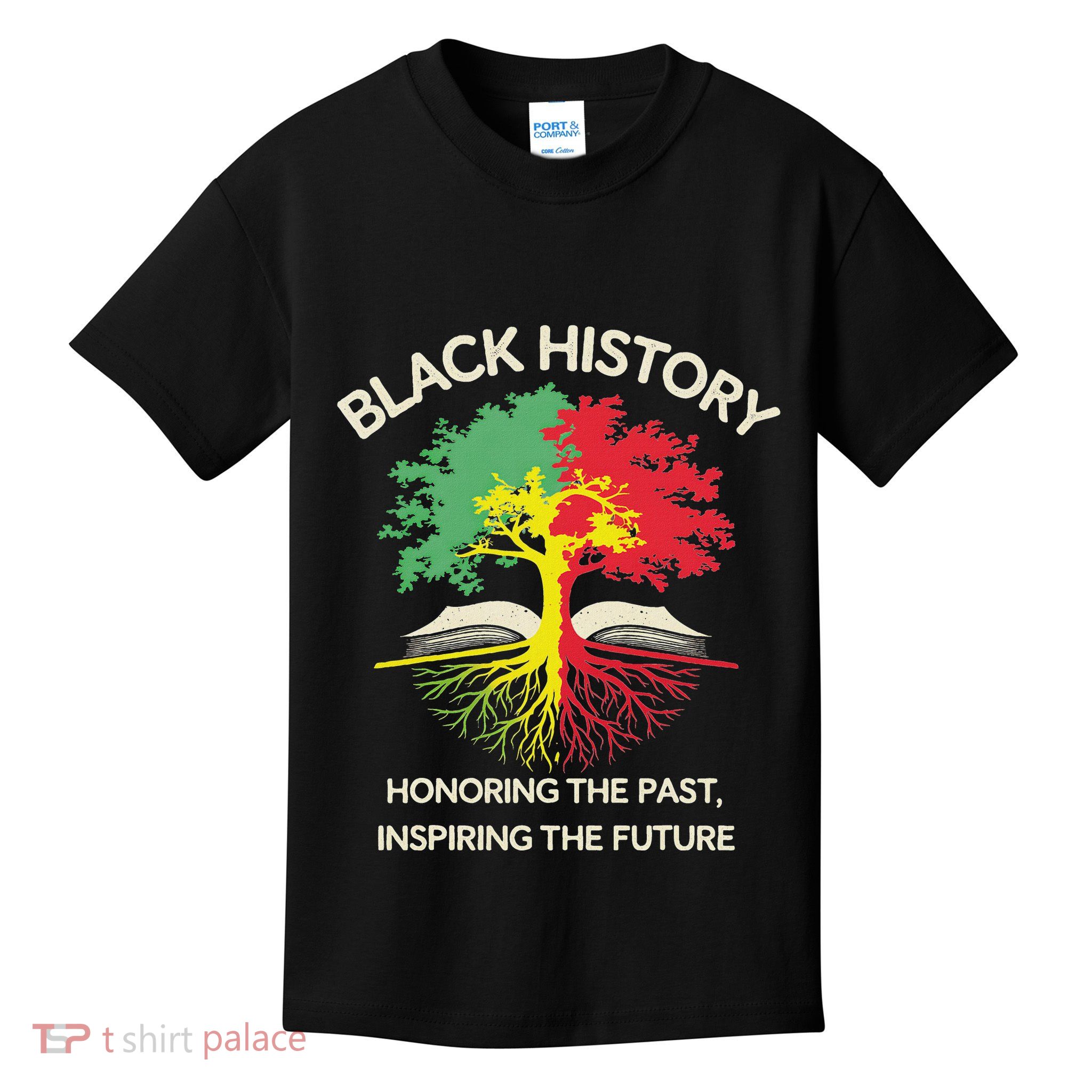 Black History Month Tree Roots Education Student Teacher Kids T-Shirt