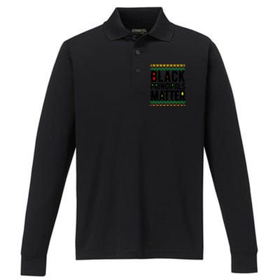 Black History Month Cute Gift My History Is Strong African Cool Gift Performance Long Sleeve Polo