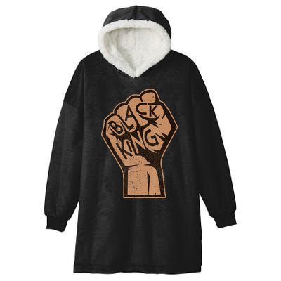 Black History Month Strong Black King Fist Melanin Hooded Wearable Blanket