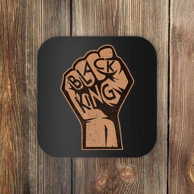 Black History Month Strong Black King Fist Melanin Coaster