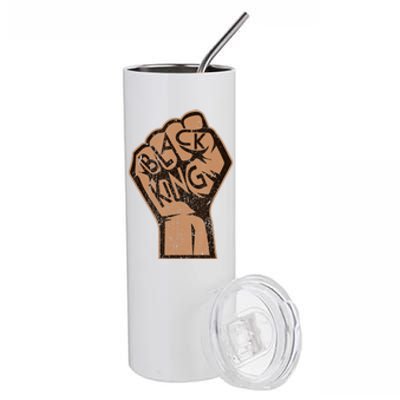 Black History Month Strong Black King Fist Melanin Stainless Steel Tumbler