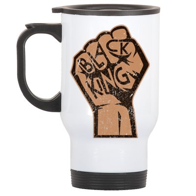 Black History Month Strong Black King Fist Melanin Stainless Steel Travel Mug