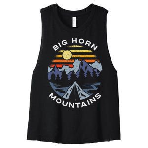 Big Horn Mountains Wyoming Camping Wy Vacation Souvenir Women's Racerback Cropped Tank