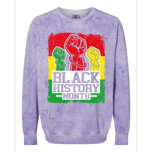 Black History Month Blm Juneteenth Melanin African Freedom Gift Colorblast Crewneck Sweatshirt