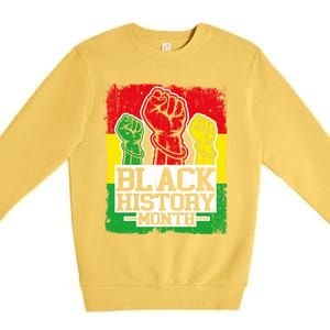 Black History Month Blm Juneteenth Melanin African Freedom Gift Premium Crewneck Sweatshirt