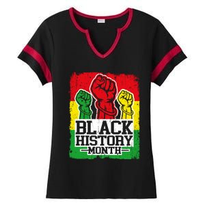 Black History Month Blm Juneteenth Melanin African Freedom Gift Ladies Halftime Notch Neck Tee