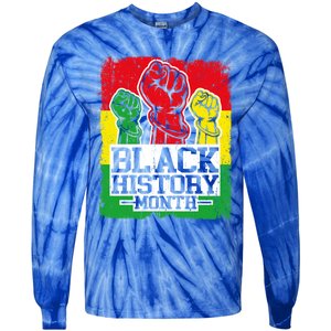 Black History Month Blm Juneteenth Melanin African Freedom Gift Tie-Dye Long Sleeve Shirt