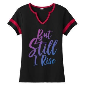 Black History Month But Still I Rise Great Gift Ladies Halftime Notch Neck Tee