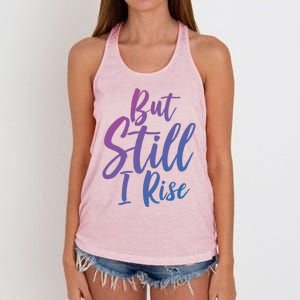 Black History Month But Still I Rise Great Gift Women's Knotted Racerback Tank