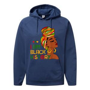 Black History Month Shirts I Am Black History African American Performance Fleece Hoodie