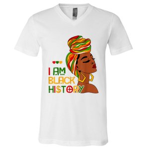 Black History Month Shirts I Am Black History African American V-Neck T-Shirt