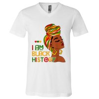 Black History Month Shirts I Am Black History African American V-Neck T-Shirt