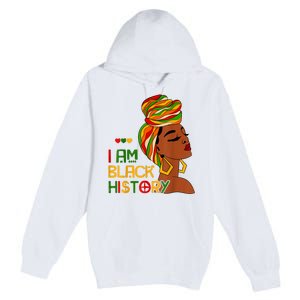 Black History Month Shirts I Am Black History African American Premium Pullover Hoodie