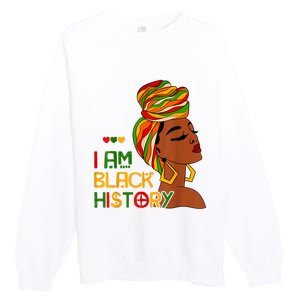 Black History Month Shirts I Am Black History African American Premium Crewneck Sweatshirt