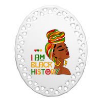 Black History Month Shirts I Am Black History African American Ceramic Oval Ornament