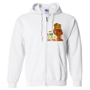 Black History Month Shirts I Am Black History African American Full Zip Hoodie