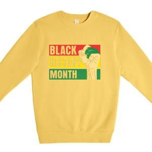 Black History Month Gift African Pride Melanin Freedom Premium Crewneck Sweatshirt