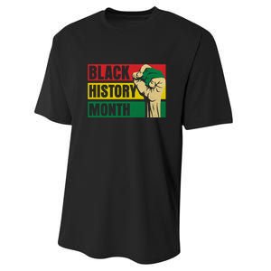 Black History Month Gift African Pride Melanin Freedom Performance Sprint T-Shirt