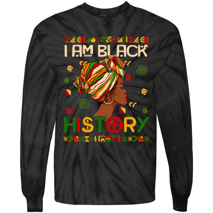 Black History Month Shirts I Am Black History African American Tie-Dye Long Sleeve Shirt