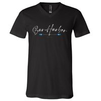 Bar Harbor Maine Oars Graphic V-Neck T-Shirt