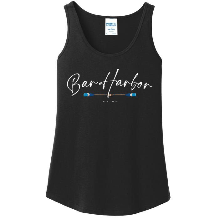 Bar Harbor Maine Oars Graphic Ladies Essential Tank