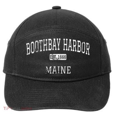 Boothbay Harbor Maine Me Vintage 7-Panel Snapback Hat