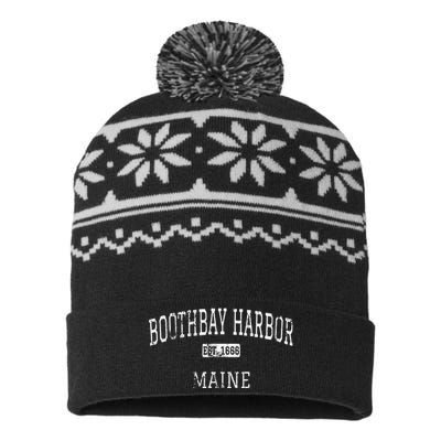 Boothbay Harbor Maine Me Vintage USA-Made Snowflake Beanie