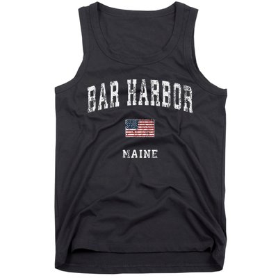 Bar Harbor Maine Me Vintage American Flag Sports Design Tank Top