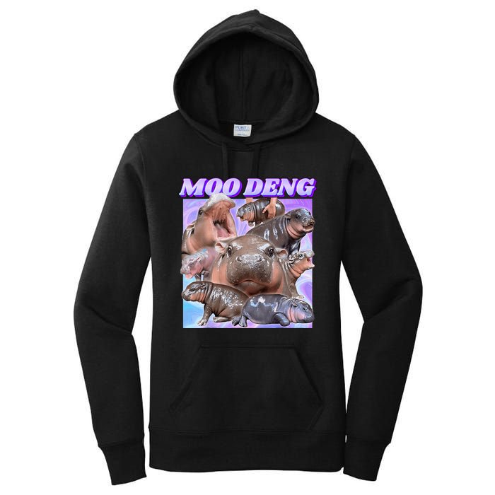 Baby Hippo Moo Deng Women's Pullover Hoodie