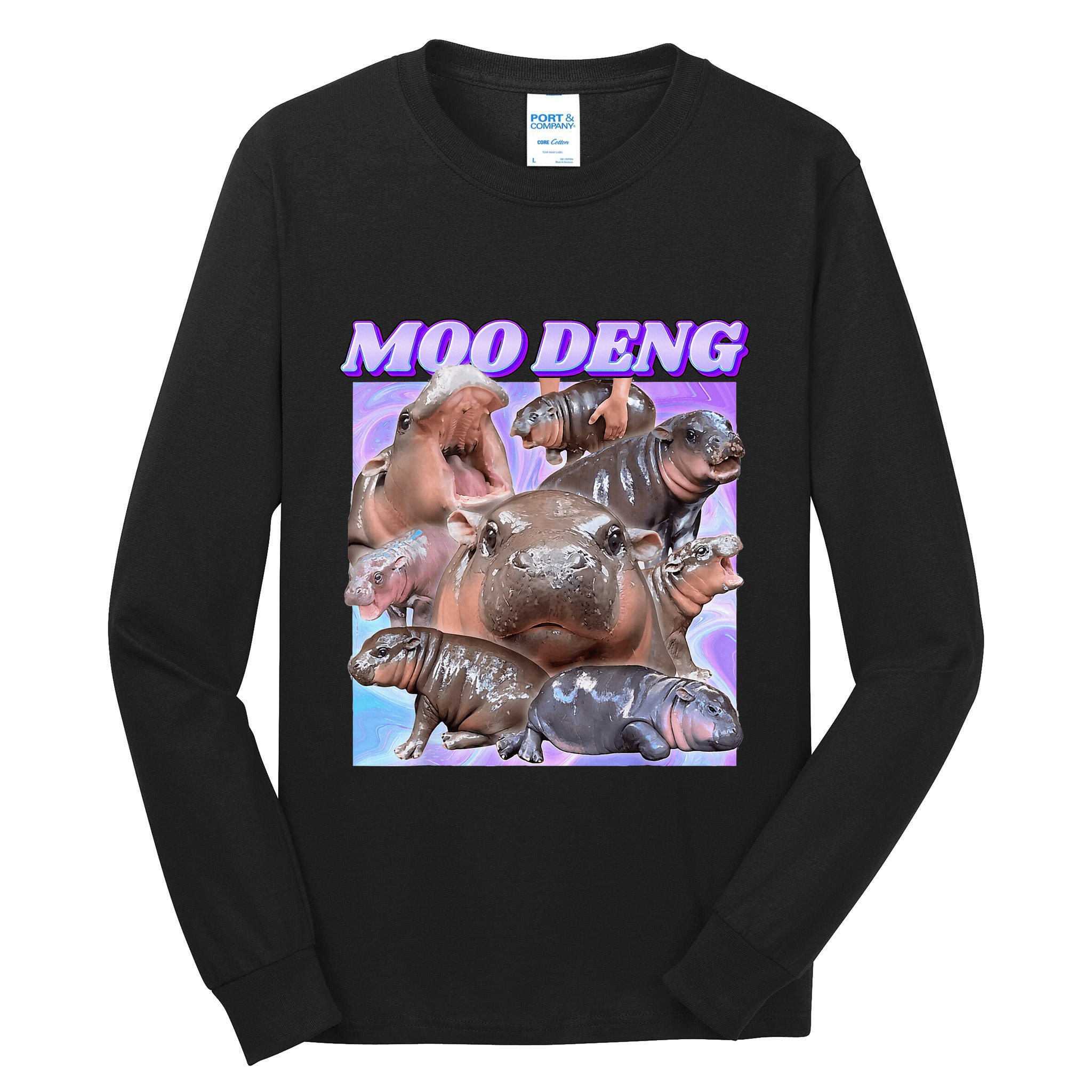 Baby Hippo Moo Deng Tall Long Sleeve T-Shirt