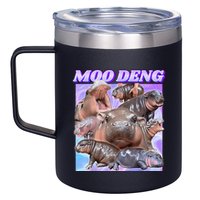 Baby Hippo Moo Deng 12oz Stainless Steel Coffee Mug